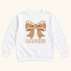 Personalized Gingerbread Bow — garment mockup or size chart