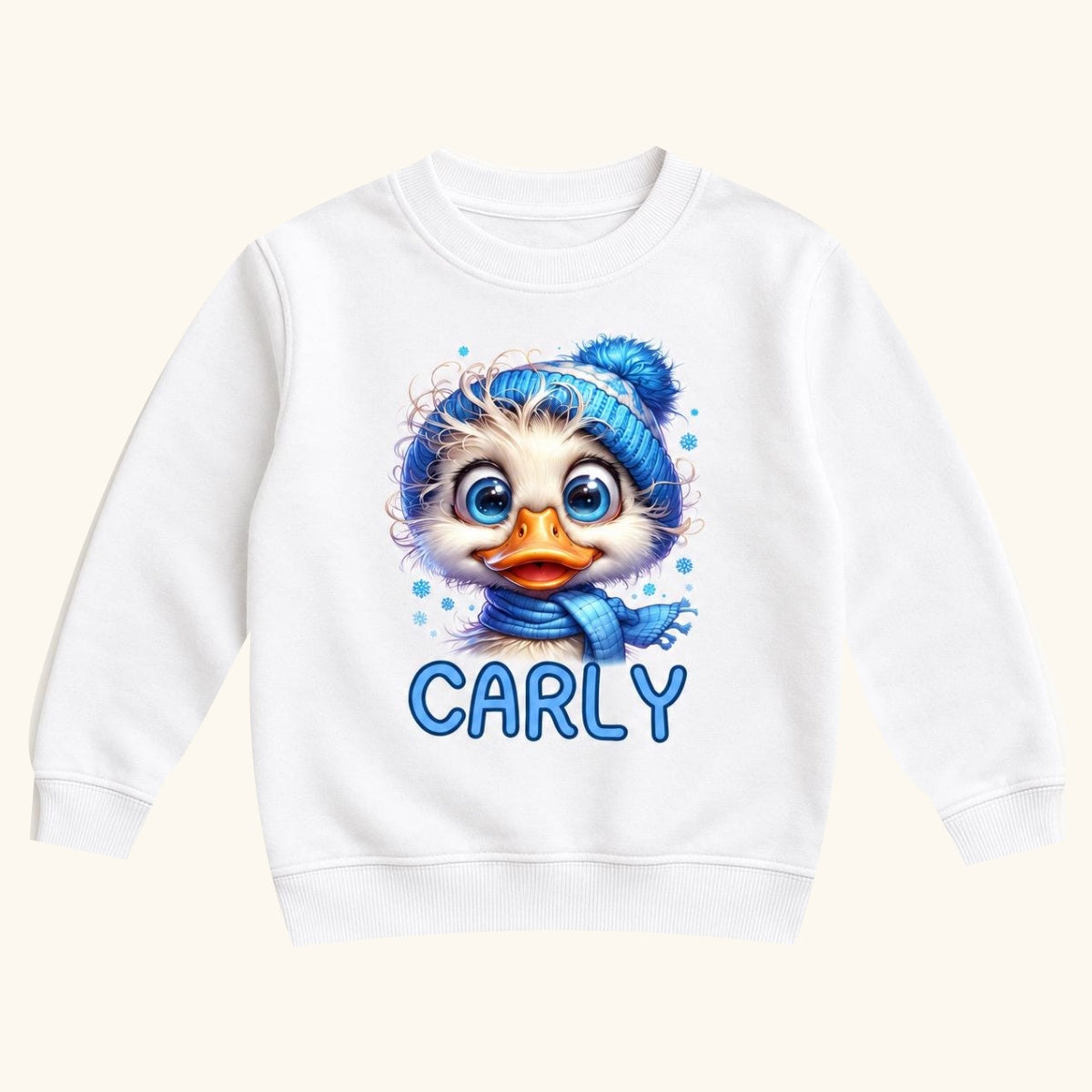 Personalized Winter Duck — garment mockup or size chart