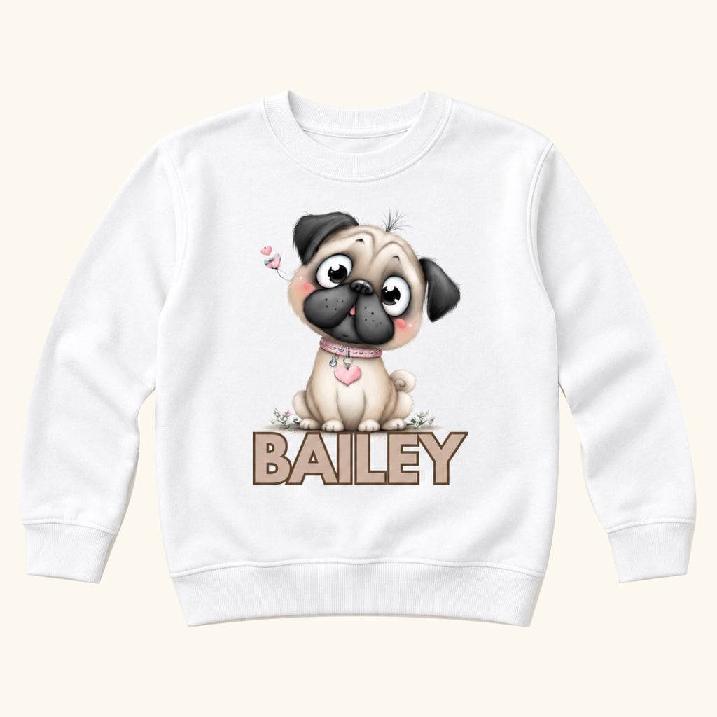 Personalized Pug Puppy — garment mockup or size chart