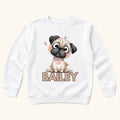 Personalized Pug Puppy — garment mockup or size chart