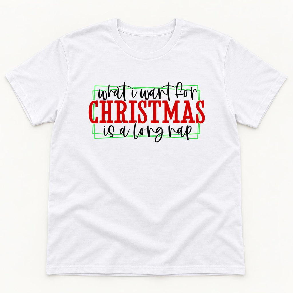 What I Want for Christmas Is a Long Nap — garment mockup or size chart