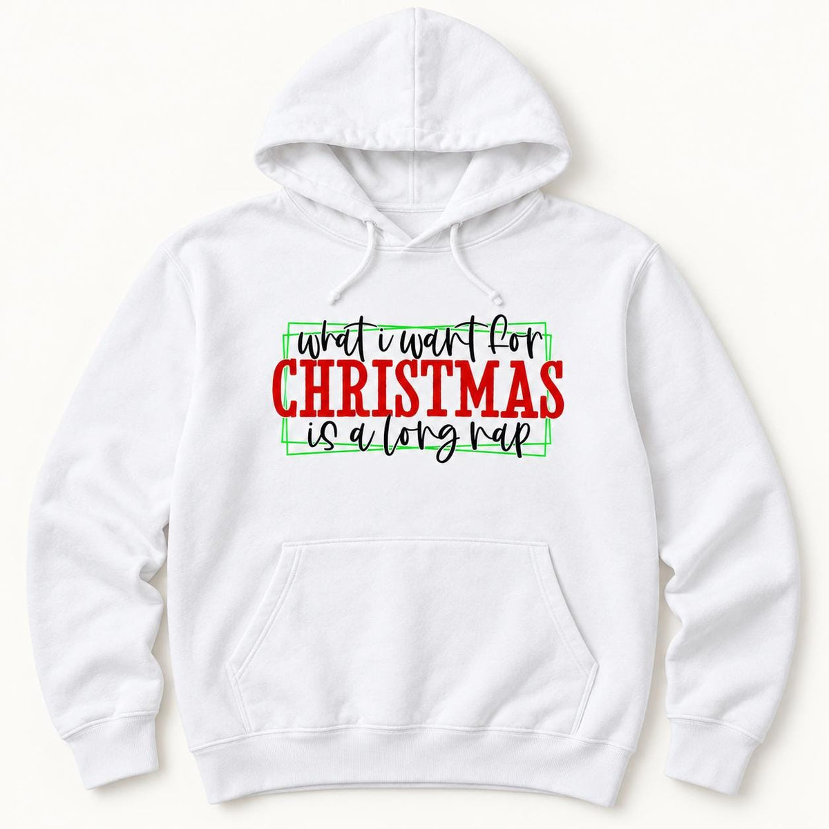 What I Want for Christmas Is a Long Nap — garment mockup or size chart