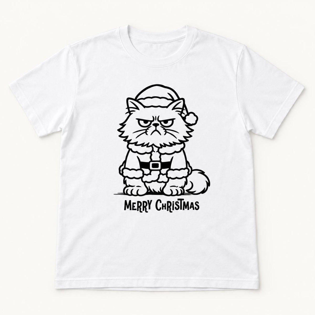 Merry Christmas Grumpy Cat — garment mockup or size chart