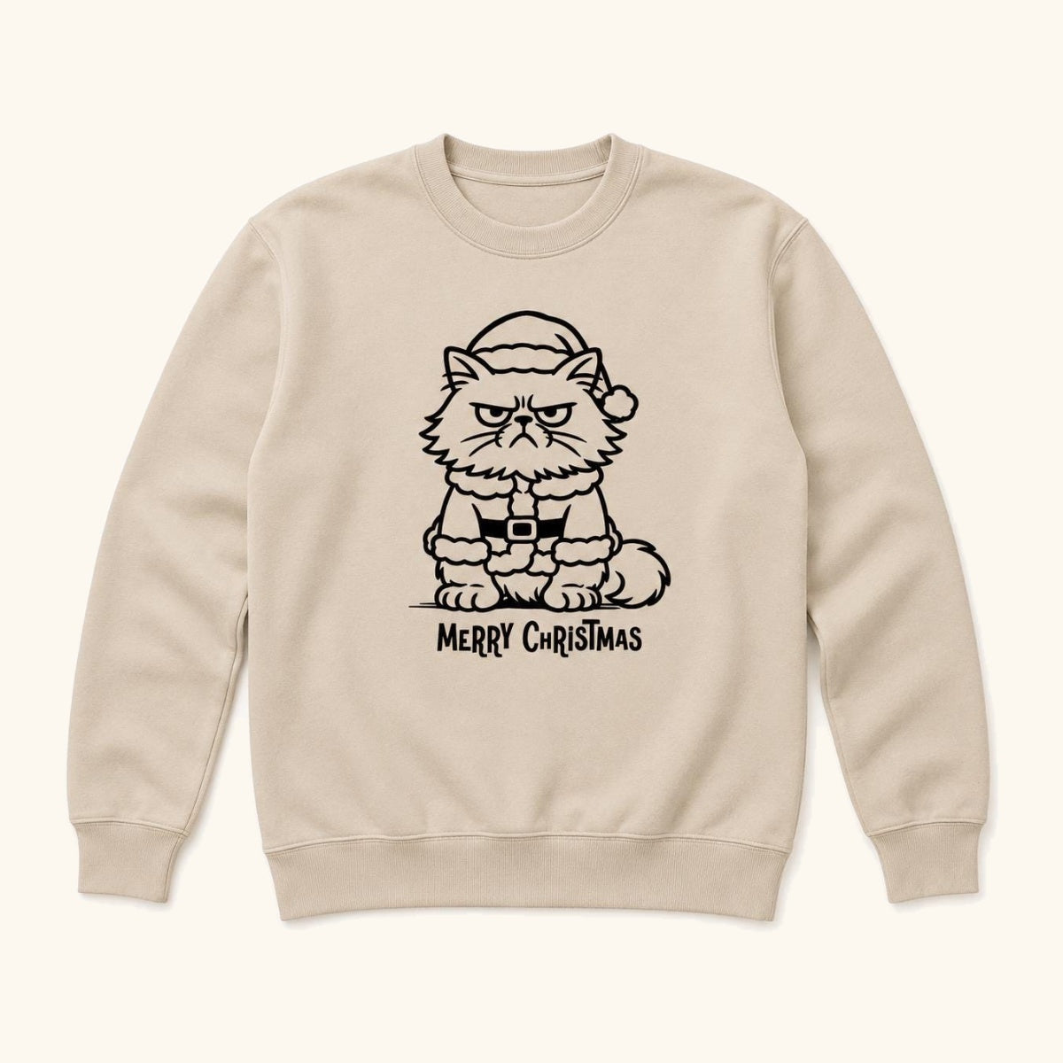 Merry Christmas Grumpy Cat — garment mockup or size chart