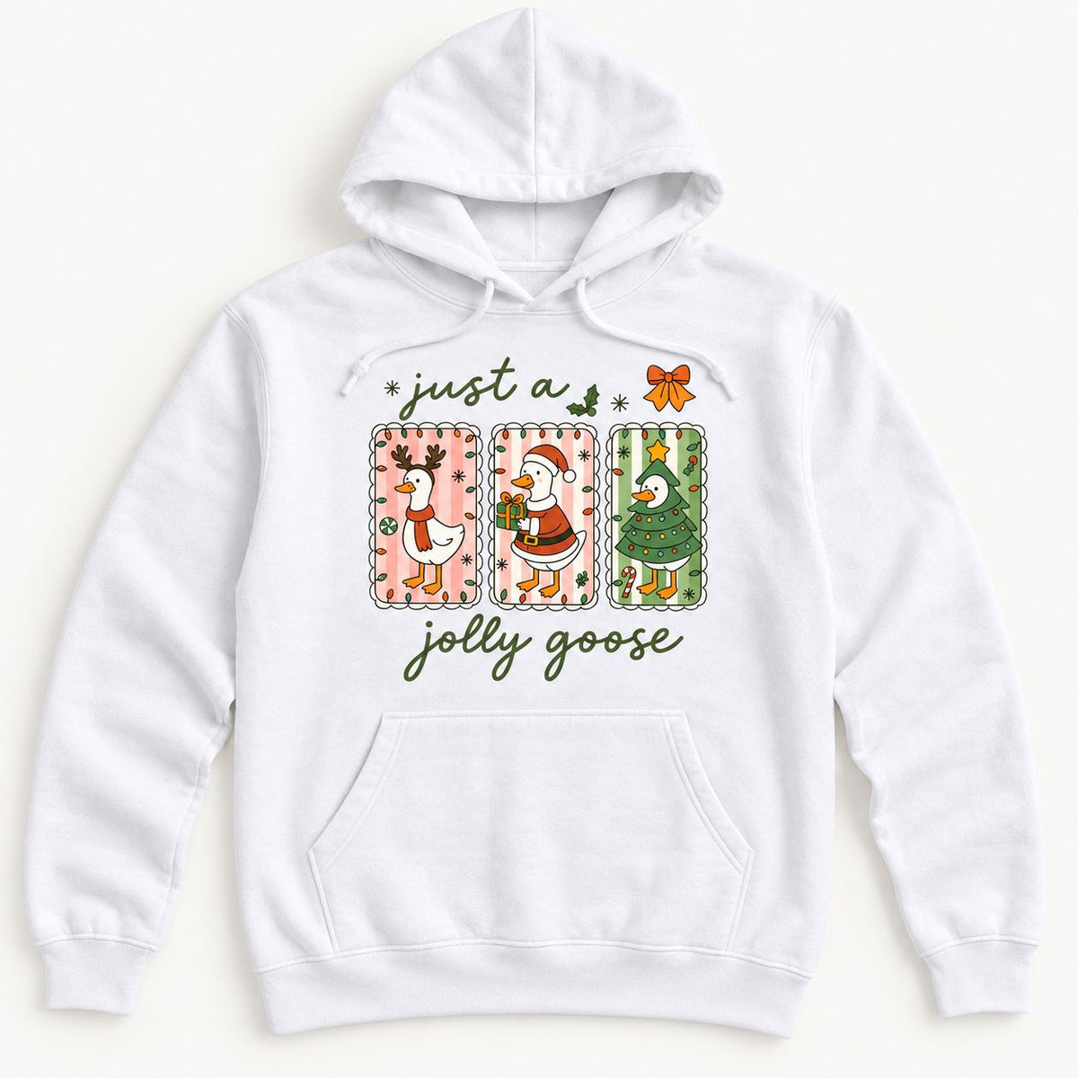 Just a Jolly Goose Christmas — garment mockup or size chart