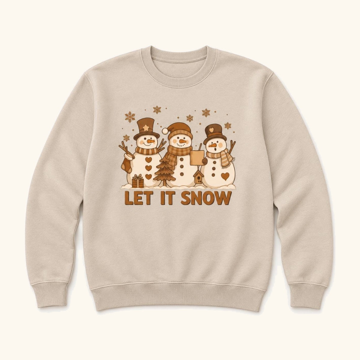 Let It Snow Christmas — garment mockup or size chart