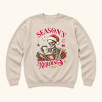 Season's Readings Christmas Skeleton — garment mockup or size chart
