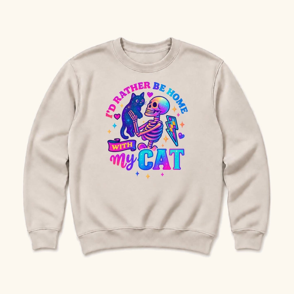 Rather Be Home With My Cat — garment mockup or size chart
