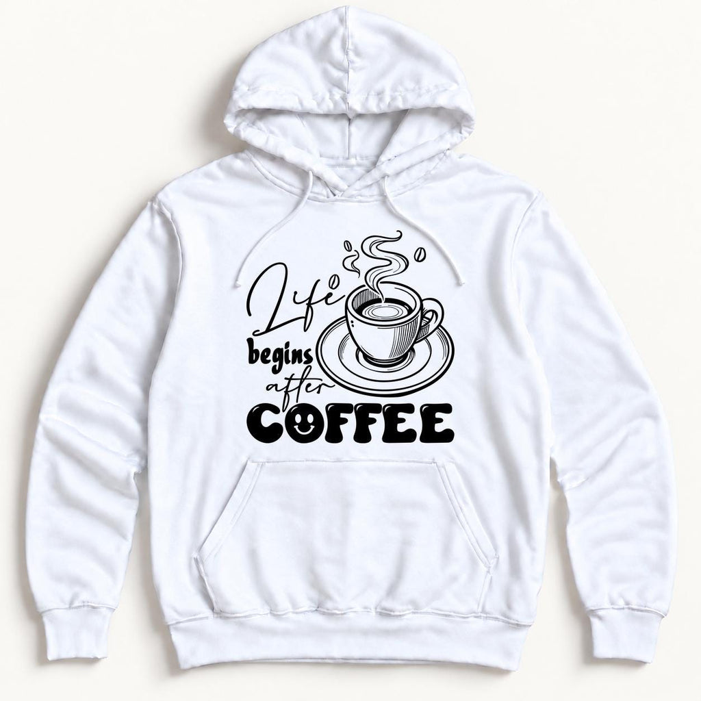 Life Begins After Coffee — garment mockup or size chart