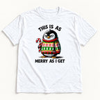 This Is As Merry As I Get Penguin — garment mockup or size chart