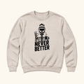 Never Better Skeleton — garment mockup or size chart