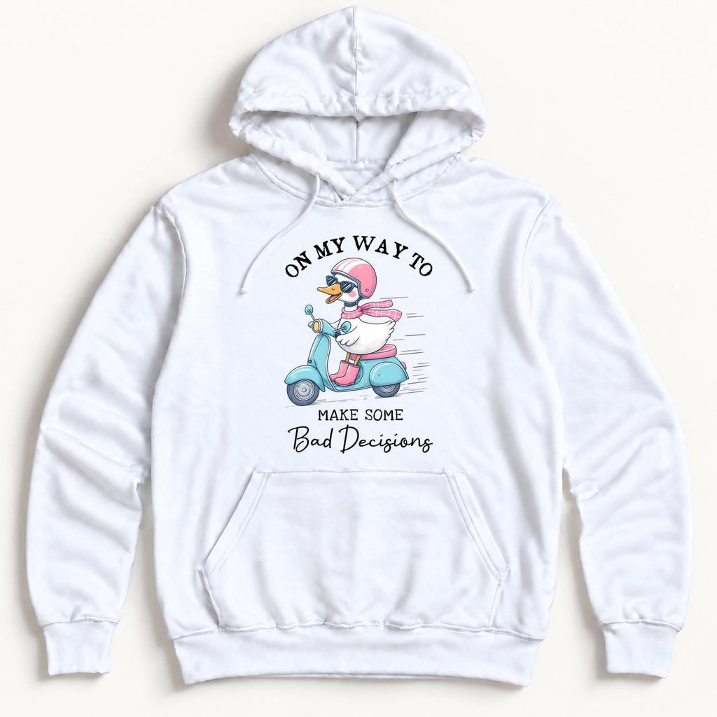Bad Decisions Goose — garment mockup or size chart