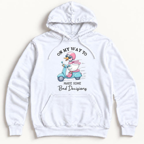 Bad Decisions Goose — garment mockup or size chart