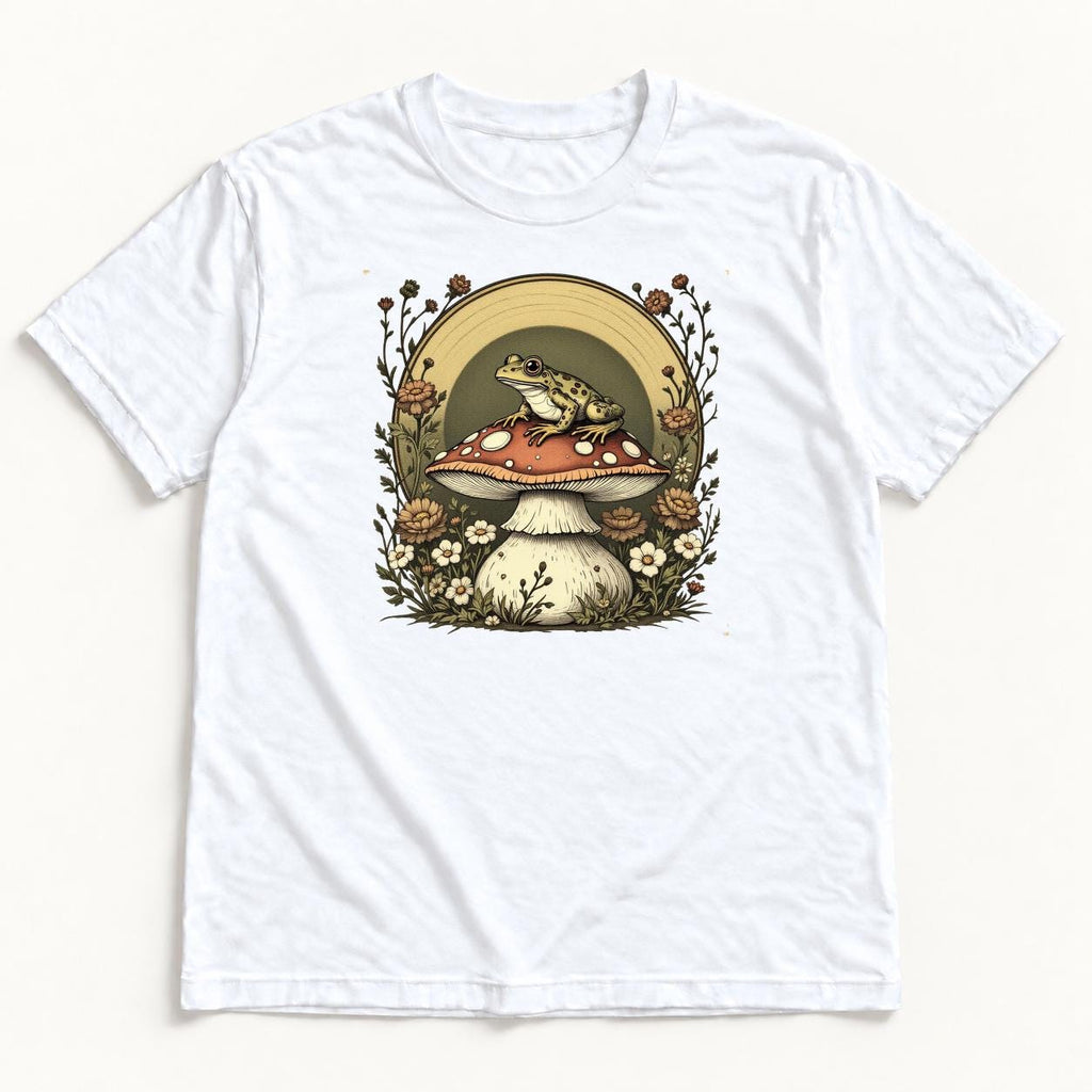 Frog on Mushroom — garment mockup or size chart