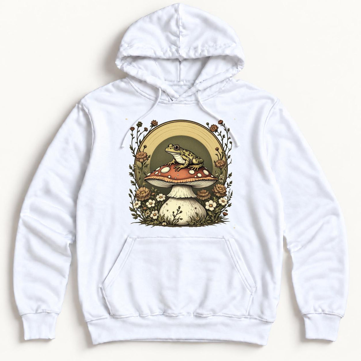 Frog on Mushroom — garment mockup or size chart