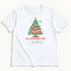 All Booked for Christmas — garment mockup or size chart