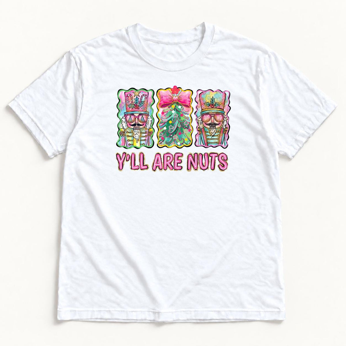 Y'ALL Are Nuts — garment mockup or size chart