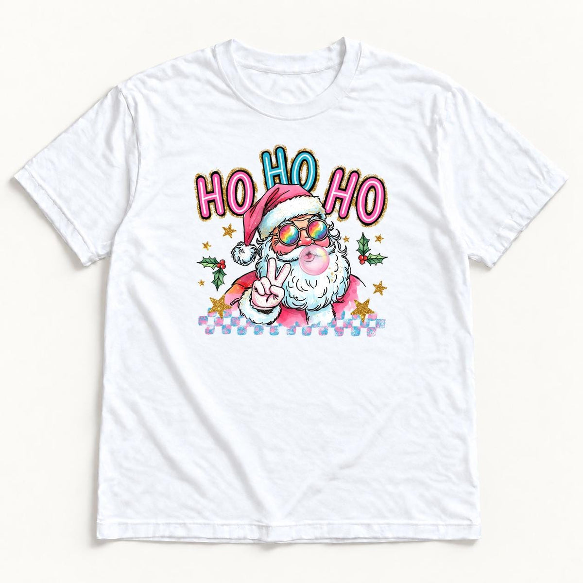 Bubble Gum Santa — garment mockup or size chart