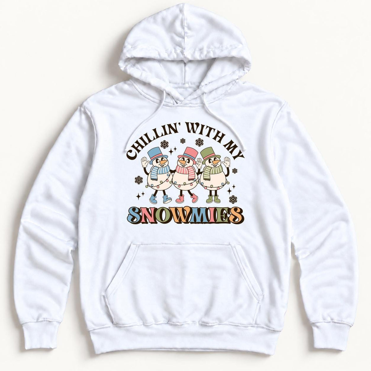 Chillin' With My Snowmies — garment mockup or size chart