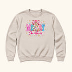 Merry Christmas Pink Leopard Bow — garment mockup or size chart