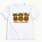 Merry Christmas Highland Cow — garment mockup or size chart