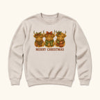 Merry Christmas Highland Cow — garment mockup or size chart