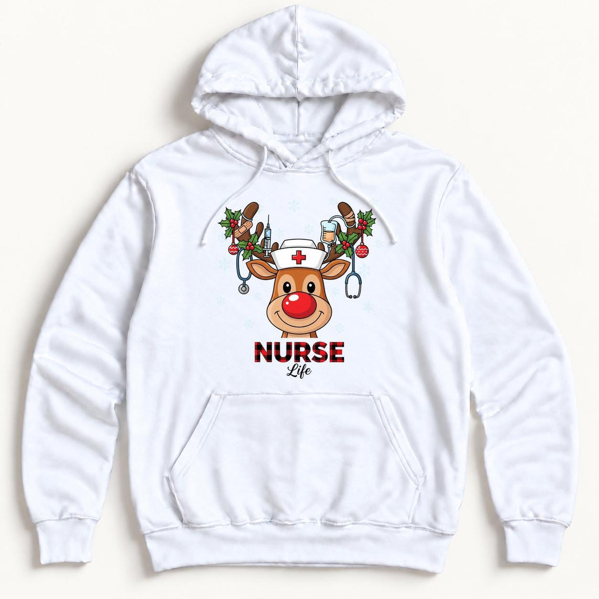 Nurse Life Christmas — garment mockup or size chart