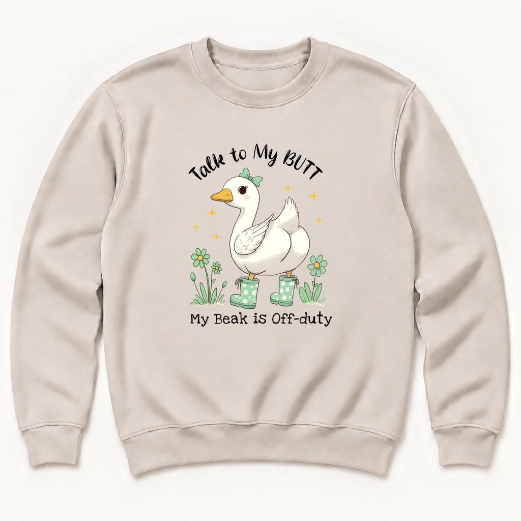 Talk to My Butt Goose — garment mockup or size chart