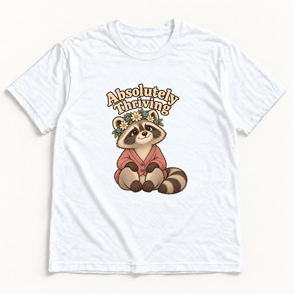Absolutely Thriving Raccoon — garment mockup or size chart