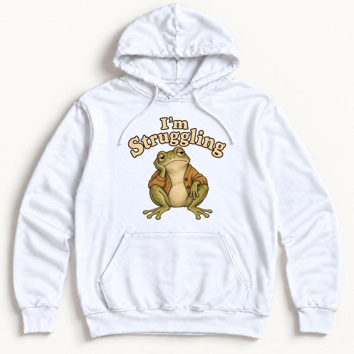 I'm Struggling Frog — garment mockup or size chart