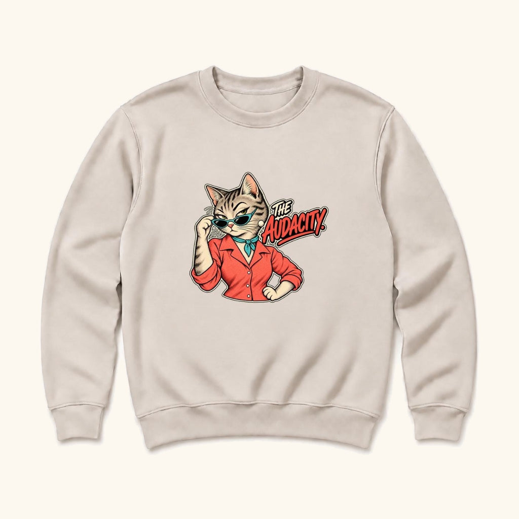 The Audacity Cat — garment mockup or size chart