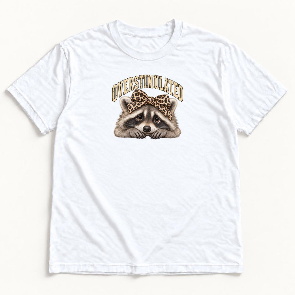 Overstimulated Raccoon — garment mockup or size chart