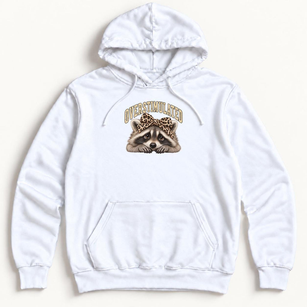Overstimulated Raccoon — garment mockup or size chart