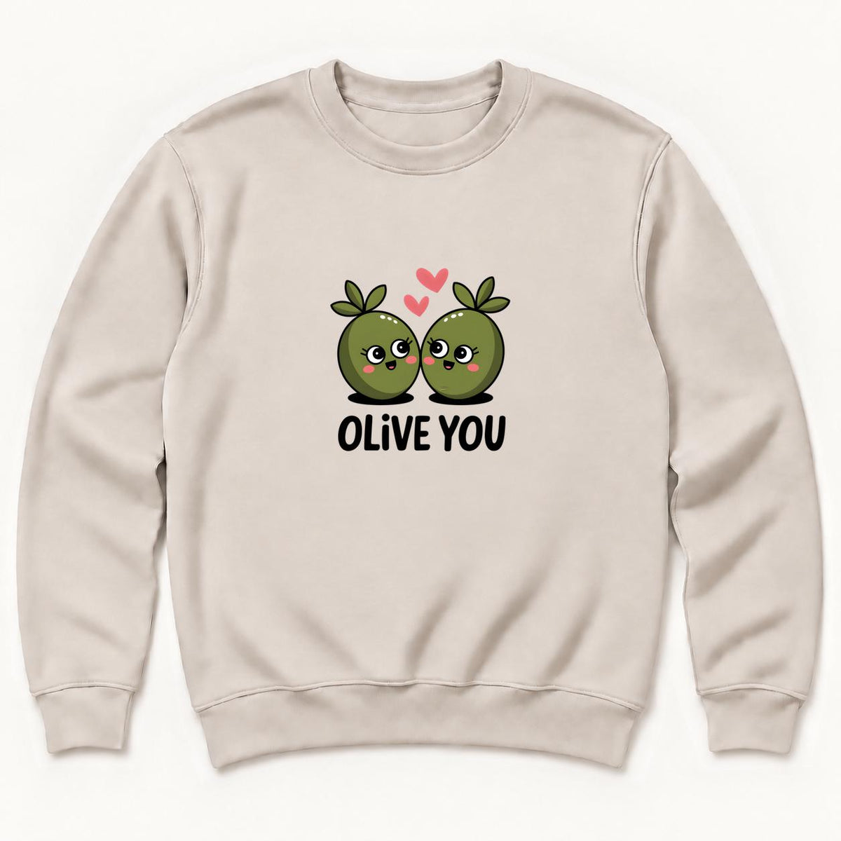 Olive You — garment mockup or size chart