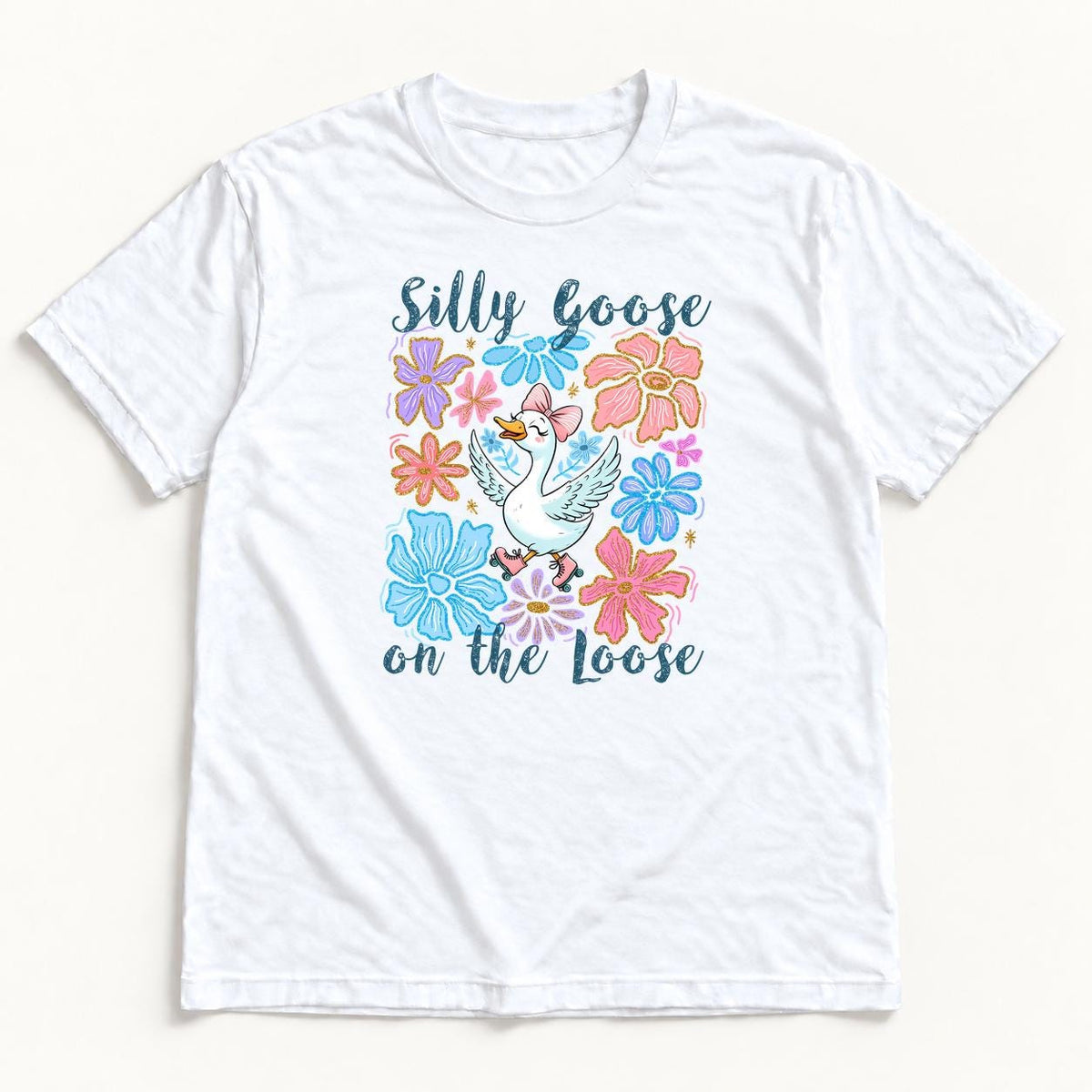 Silly Goose on the Loose — garment mockup or size chart