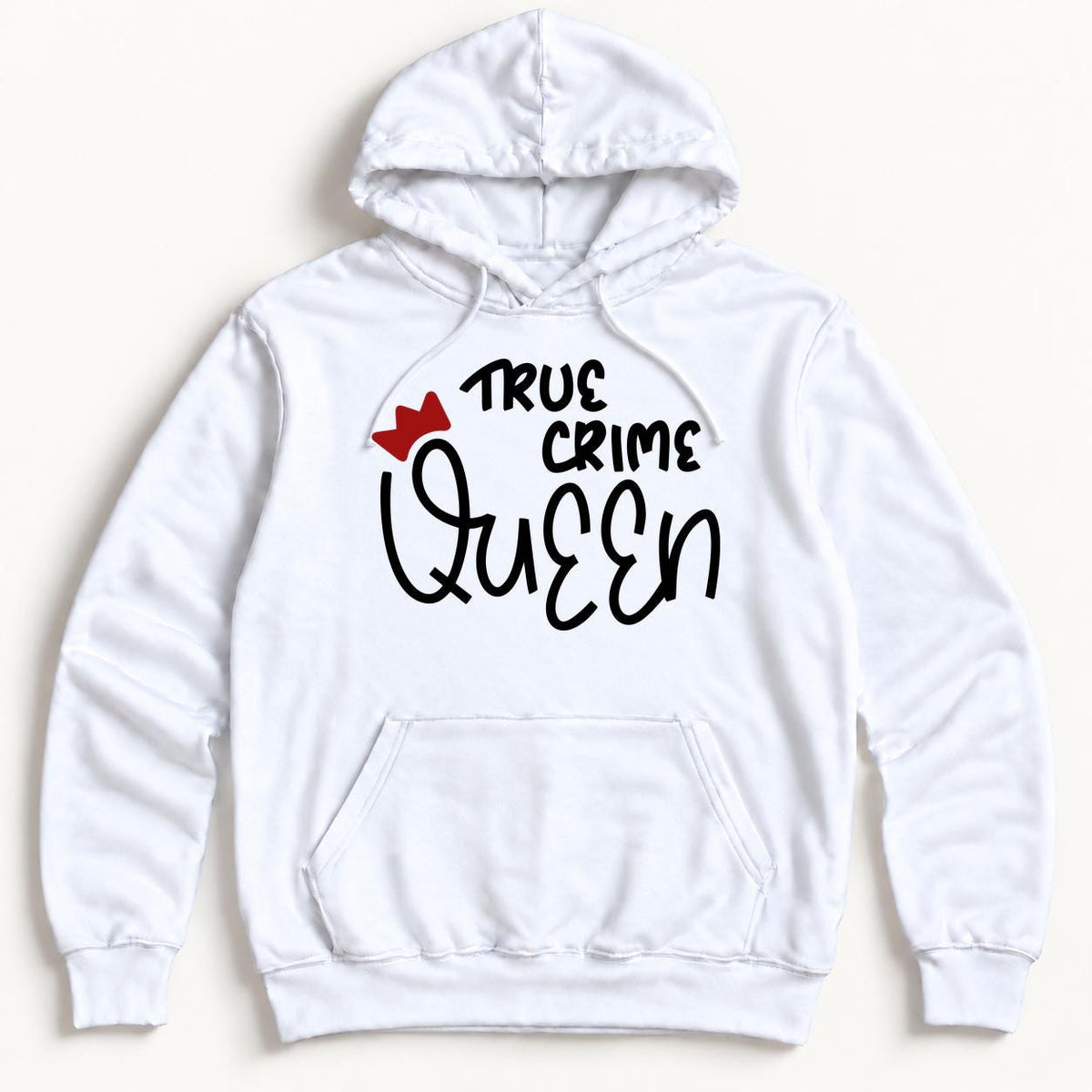 True Crime Queen — garment mockup or size chart