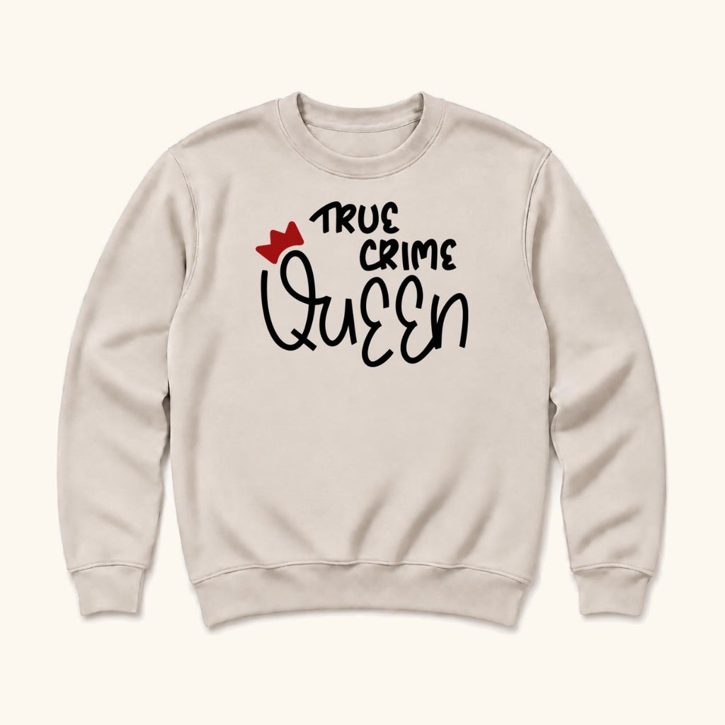 True Crime Queen — garment mockup or size chart