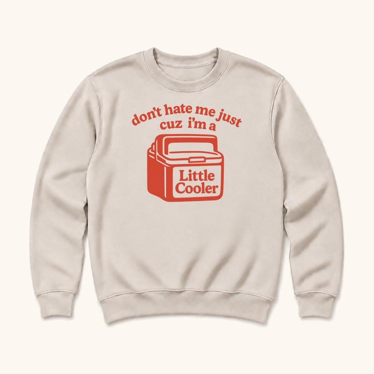 Don't Hate Me Just Cuz I'm a Little Cooler — garment mockup or size chart