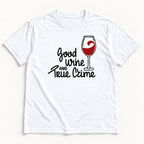 Good Wine and True Crime — garment mockup or size chart