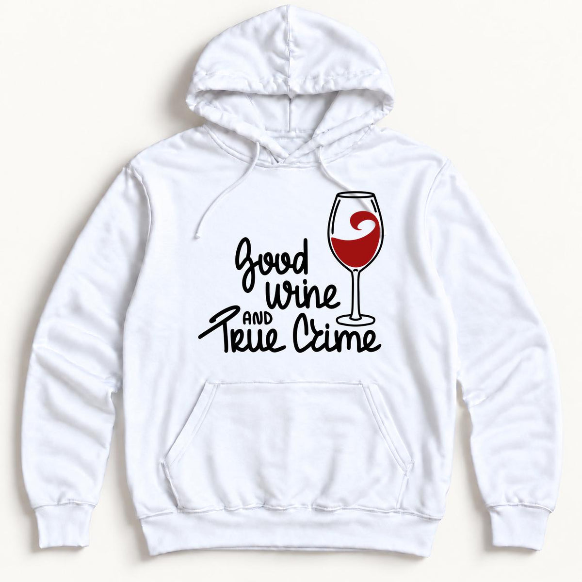 Good Wine and True Crime — garment mockup or size chart