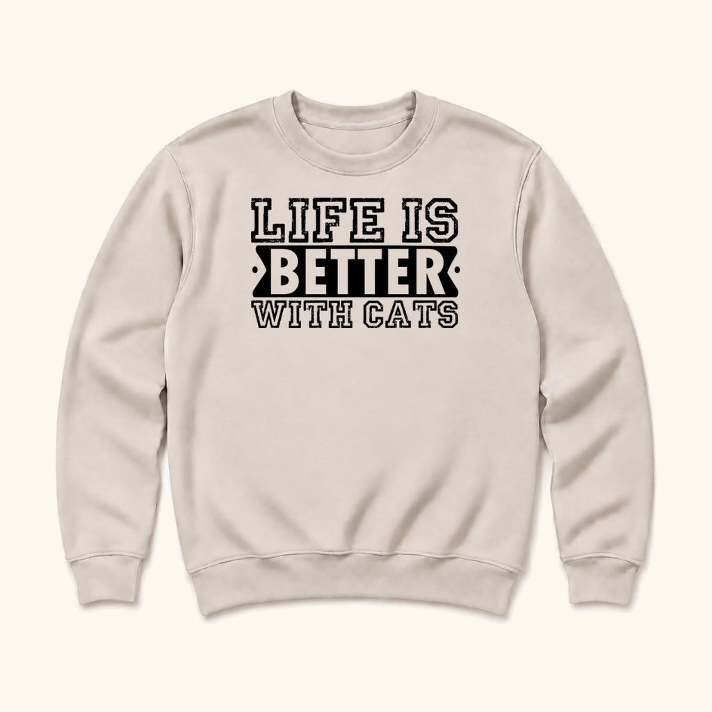 Life Is Better With Cats — garment mockup or size chart
