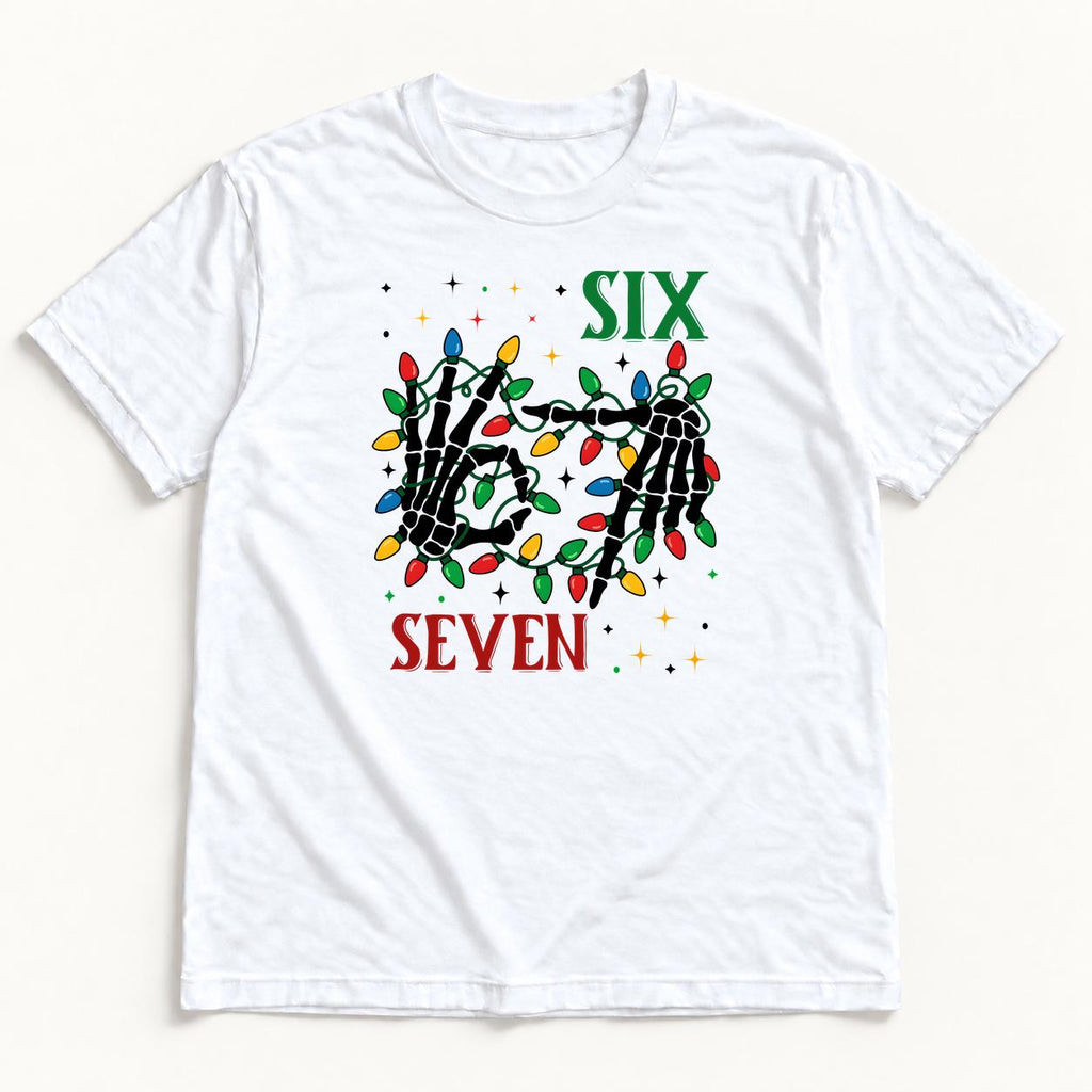 Six Seven Christmas Skeleton Hands — garment mockup or size chart