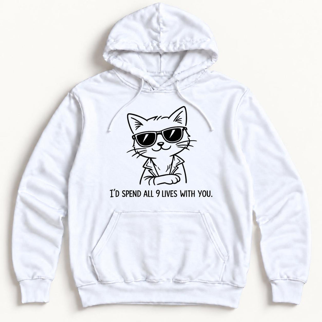 I'd Spend All 9 Lives With You Cat — garment mockup or size chart