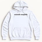 Sounds Suspish — Funny True Crime Sweater — garment mockup or size chart