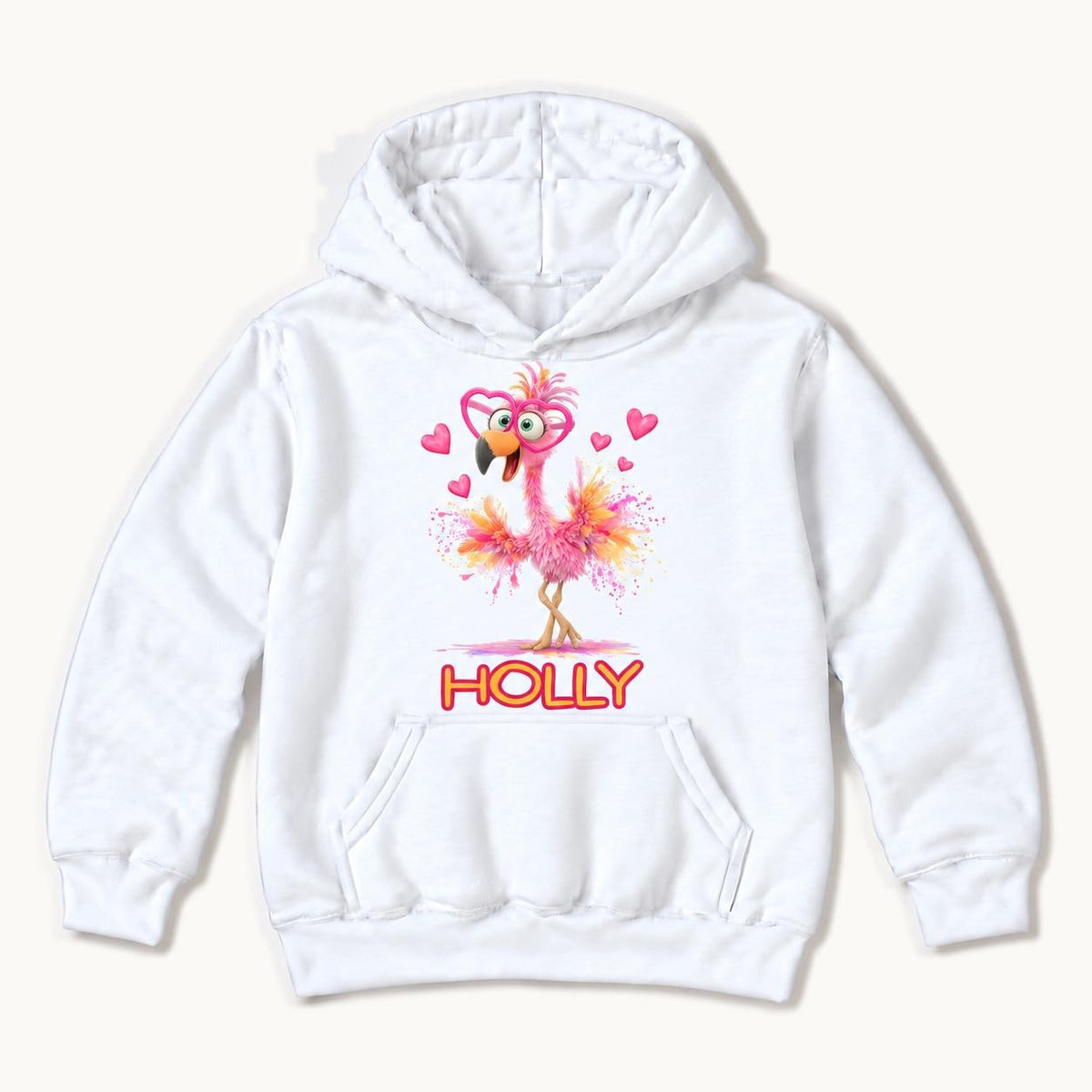 Personalized Flamingo — garment mockup or size chart