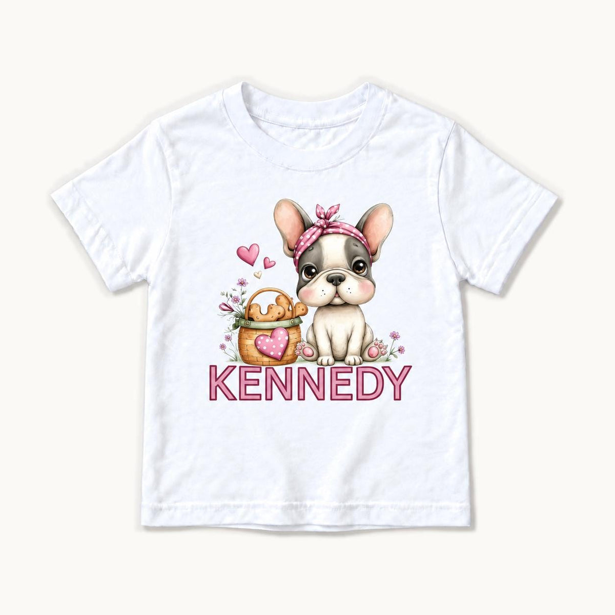 Personalized French Bulldog — garment mockup or size chart