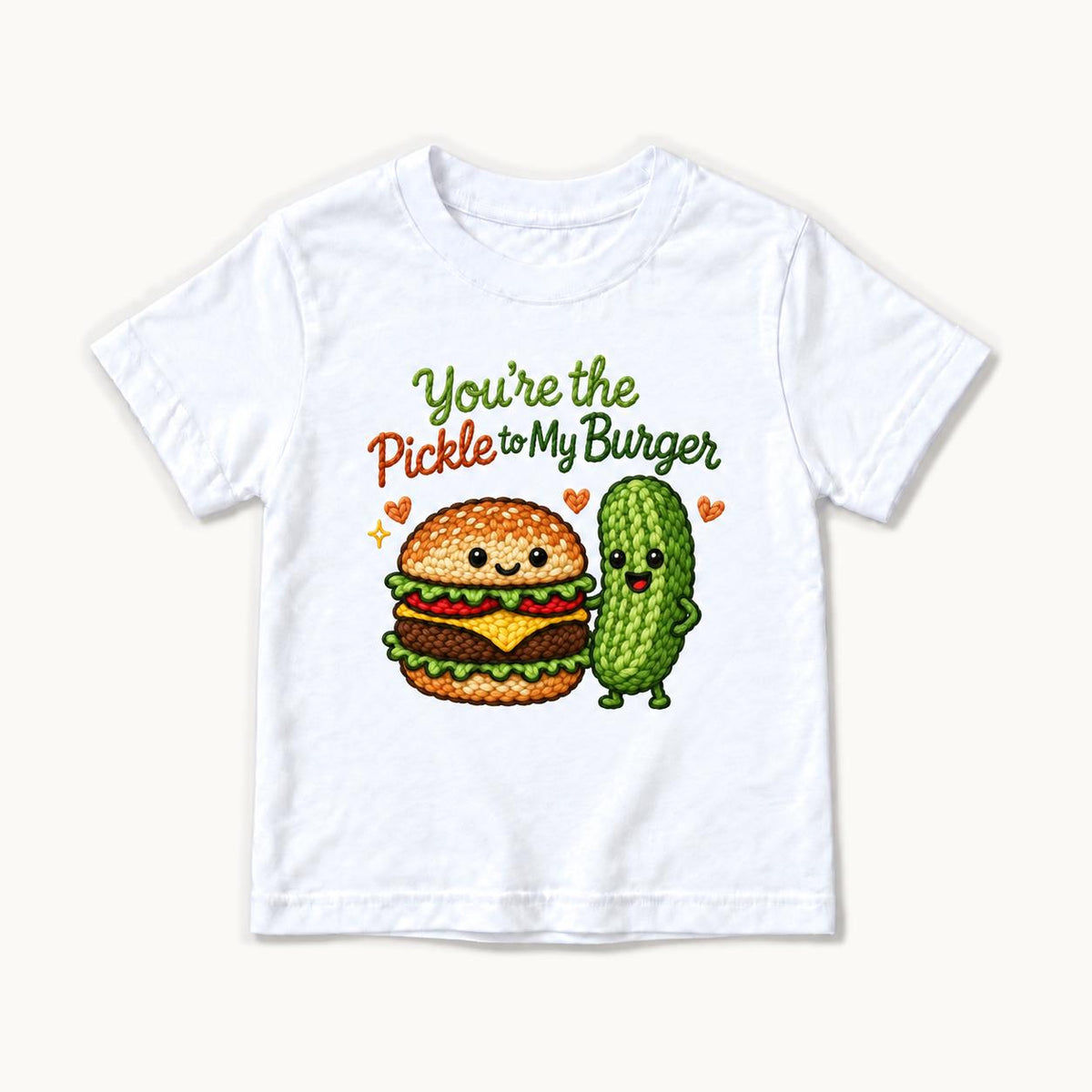 You’re the Pickle to My Burger — garment mockup or size chart
