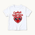 Coolest Valentine — Red Heart with Pink Sunglasses — garment mockup or size chart