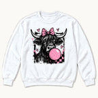 Highland Cow Bubblegum — garment mockup or size chart