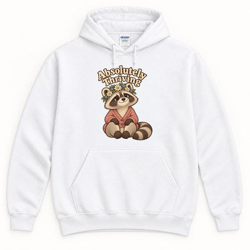 Absolutely Thriving Raccoon — garment mockup or size chart